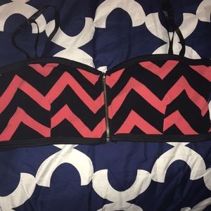 Hot pink and black top